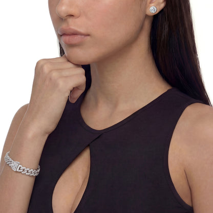 Conjunto de pulsera y aretes con brillo Halo