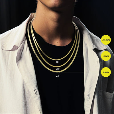 3mm Herringbone Chain - Yellow Gold