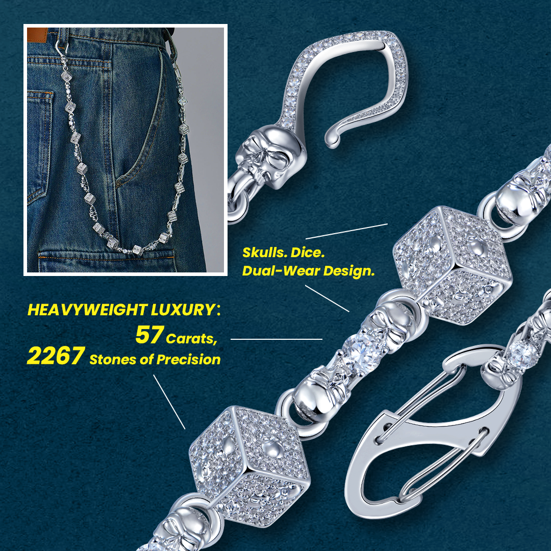 Skull Dice Luxe Chain & Wallet Chain - 10mm