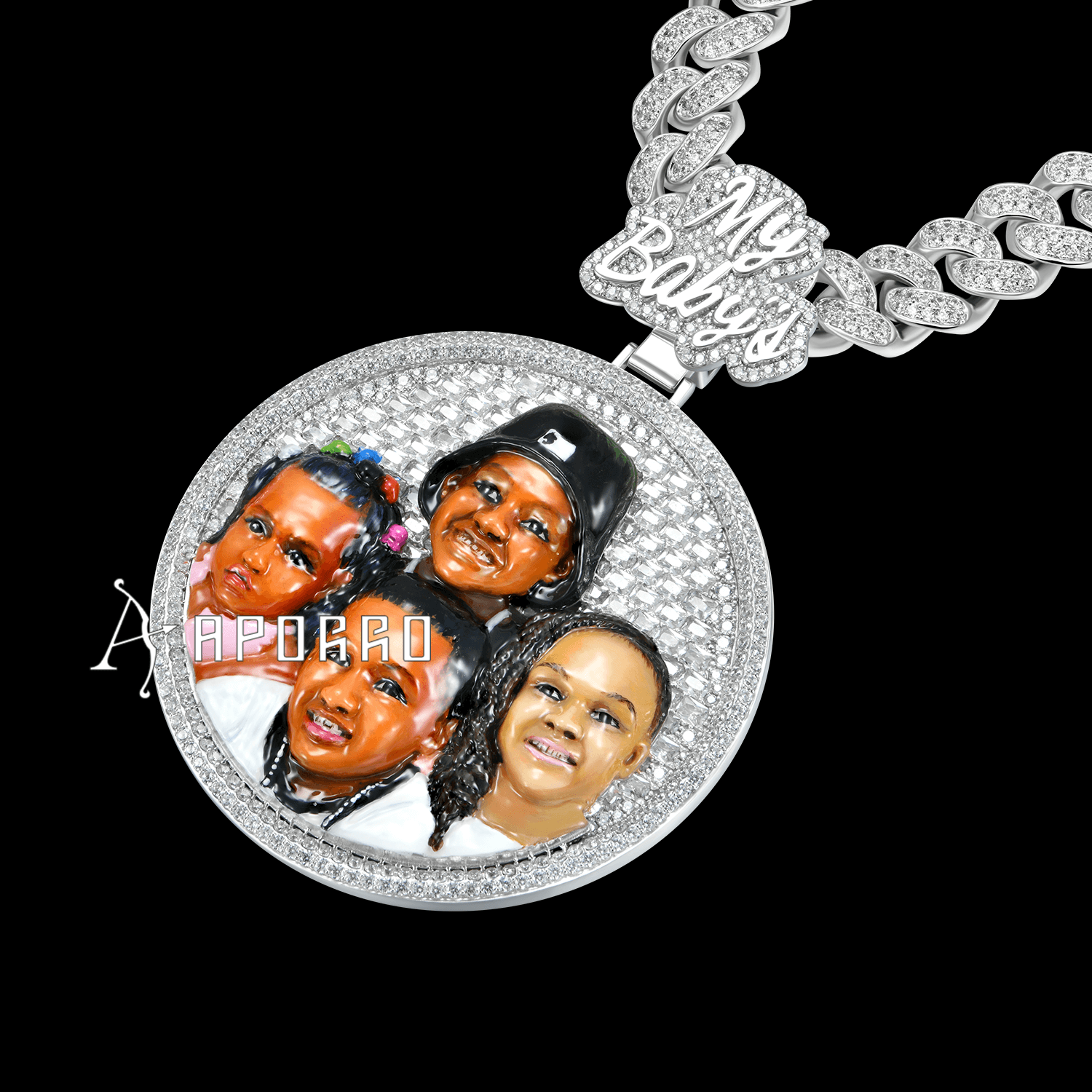 APORRO Premium Custom 3D Enamel Photo Pendant