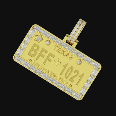 Custom License Plate Pendant (TX/NY/FL)