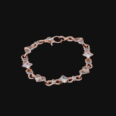 Pulsera entrelazada de corazones radiantes - 8 mm