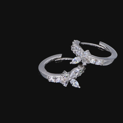 Boucle d'oreille créole papillon S925, grâce éternelle