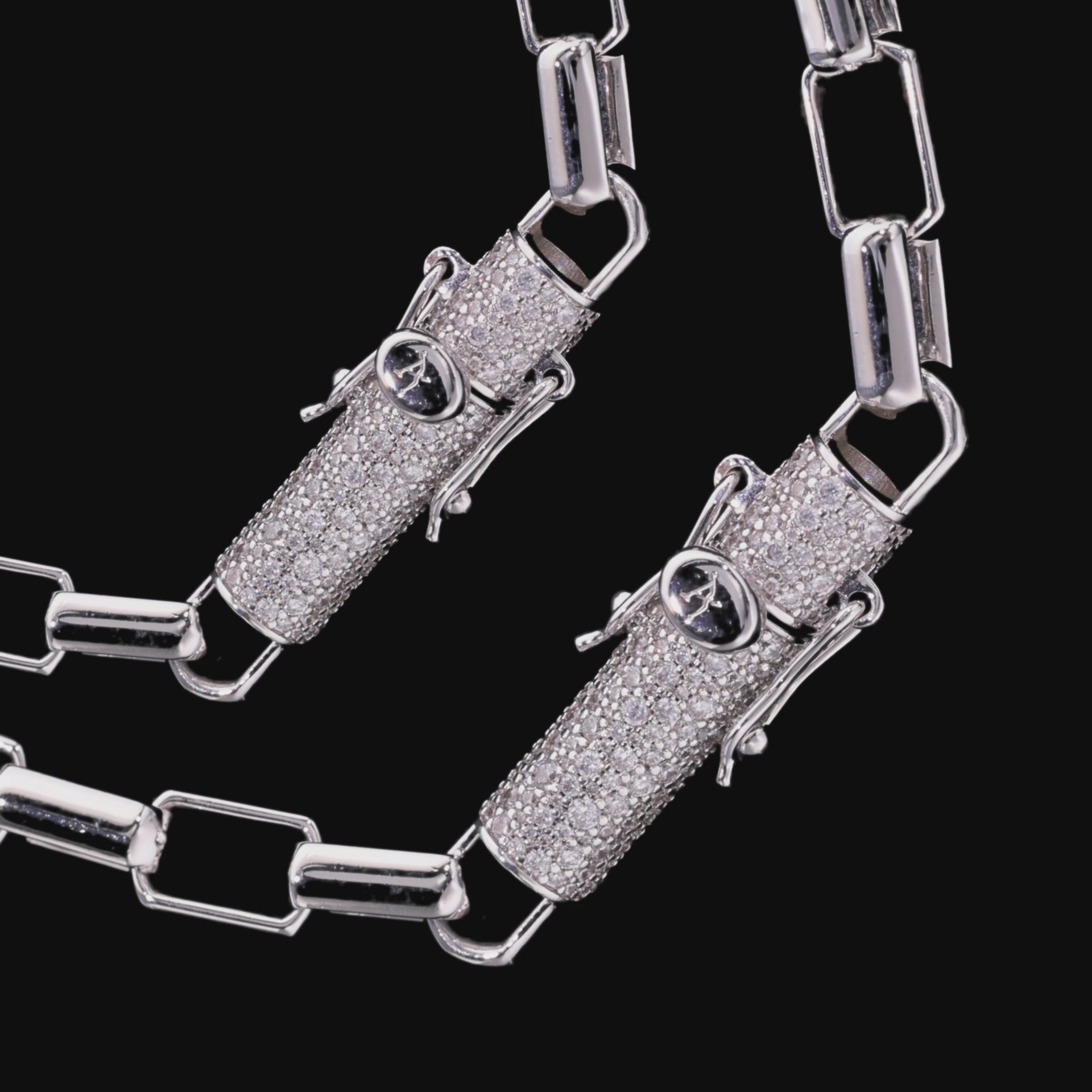 Chaîne de papier avec fermoir à coupe ronde glacée - 8 mm