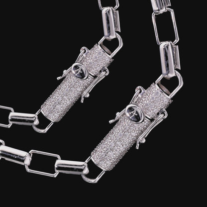 Chaîne de papier avec fermoir à coupe ronde glacée - 8 mm