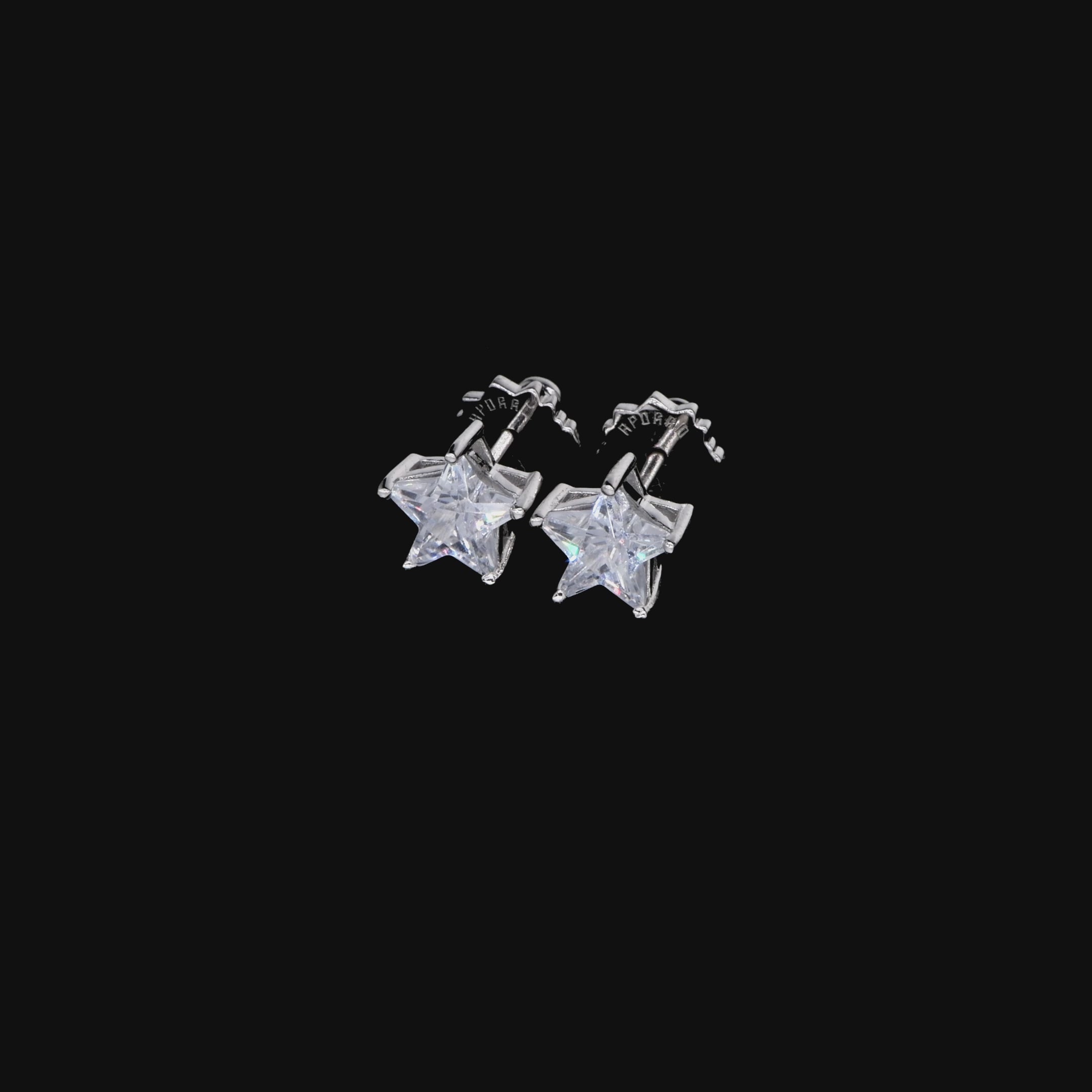 Moissanite Pentagram Stud Earrings