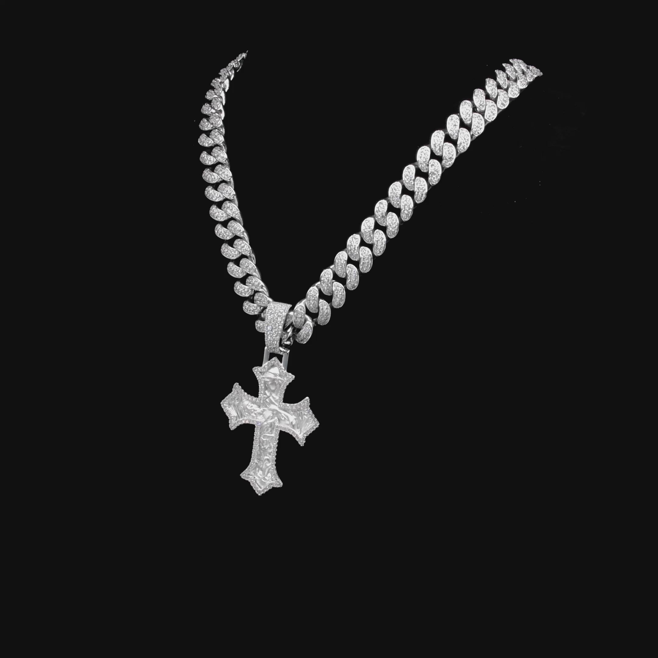 Moissanite Sacred Devotion Cross Pendant - Medium