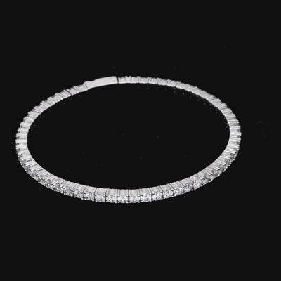 Frühlings-Tennisarmband & Seilarmband-Set – Weißgold