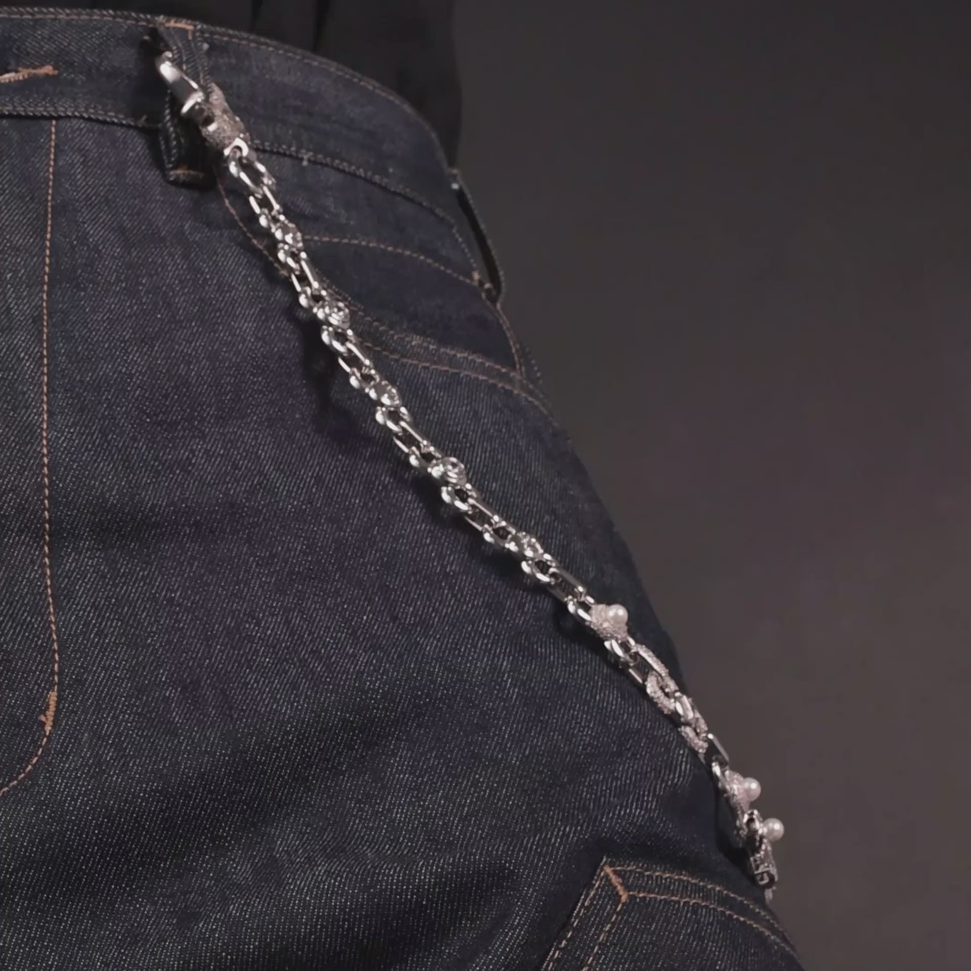 Moissanite Infinity Cross Wallet Chain