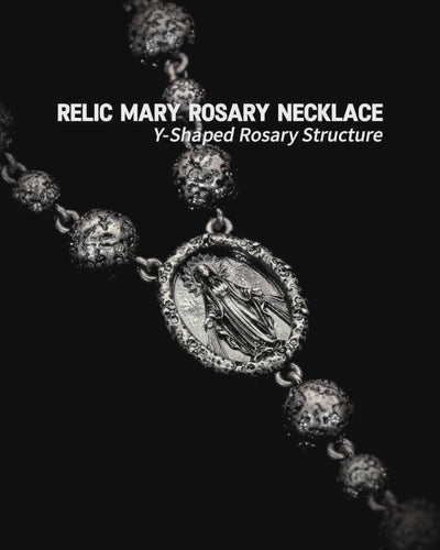 RELIC MARY ROSARY NECKLACE