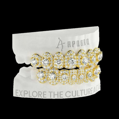 Custom Center Stone in a Full-Pavé Setting Grillz