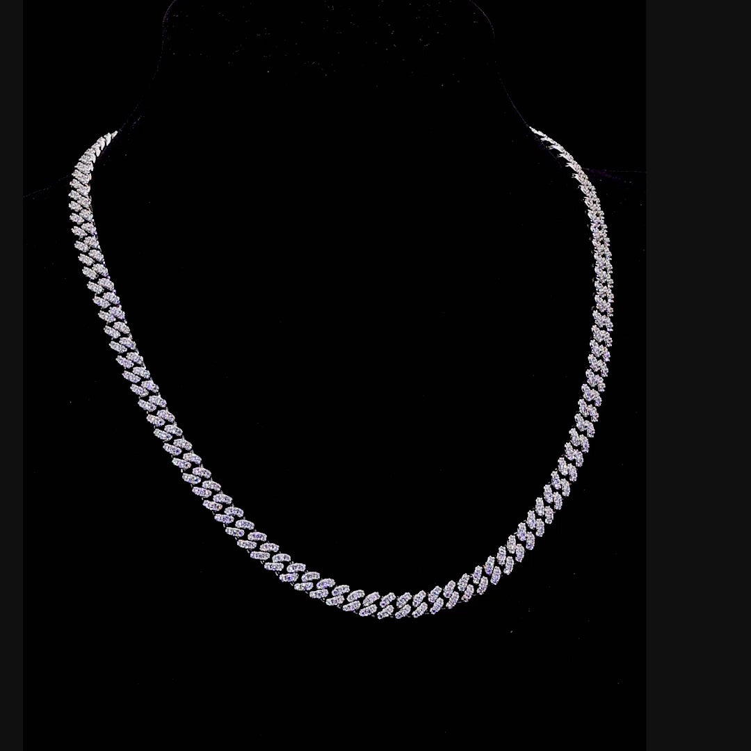 Women's Micro Round Cut Cuban Link Chain - 6mm