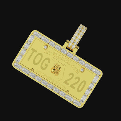 Custom License Plate Pendant (TX/NY/FL)