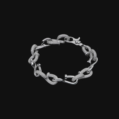 Bracelet à maillons torsadés à clous - 10 mm