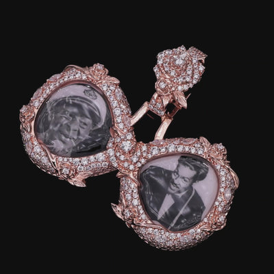 Pendentif cadre infini rose personnalisé-51 mm
