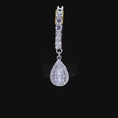 S925 Larme Baguette Dangly & Ensemble de boucles d'oreilles créoles classiques
