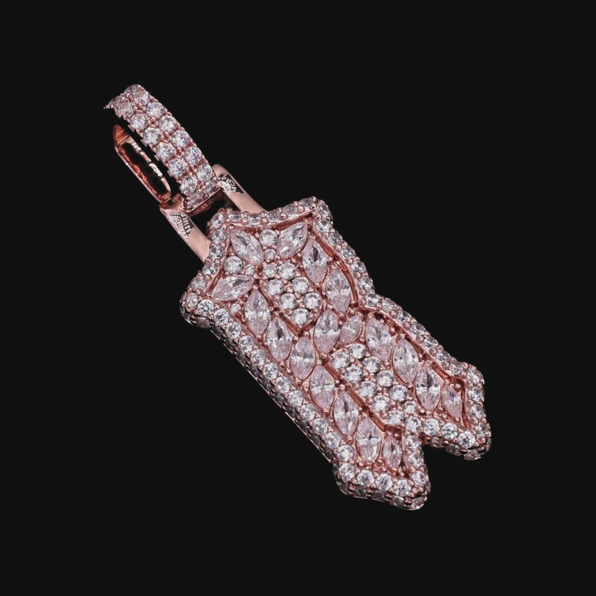 Custom Shaped Diamond Gothic Font Pendant-30mm