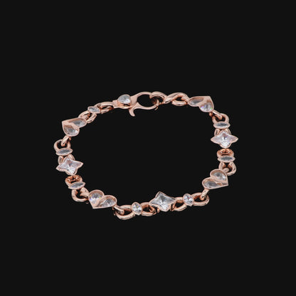 Bracelet de coeurs radiant Moisanite Entrelace - 8 mm