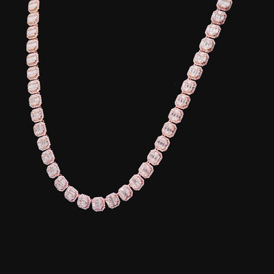 Baguette-Cluster-Tenniskette – 8 mm