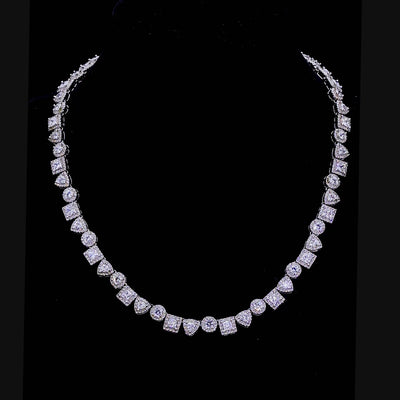 Princess Cut Mix Cluster-Tenniskette – 7 mm
