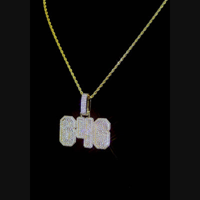 Custom Moissanite University Name Pendant