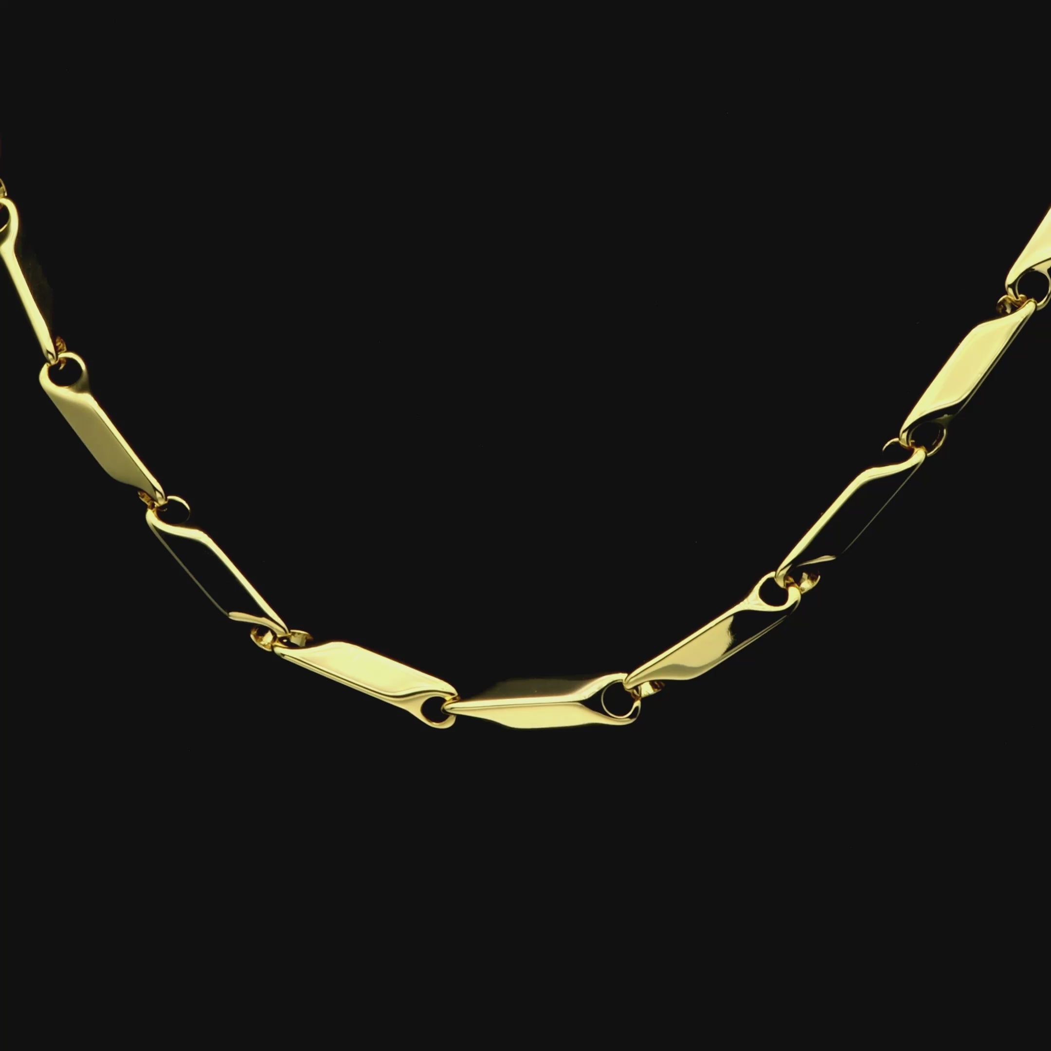 Fischgrätenkette & Prism Link Chain Set - Gelbgold