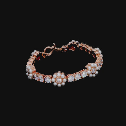 Bracelet de tennis Flora Pearl - 9 mm