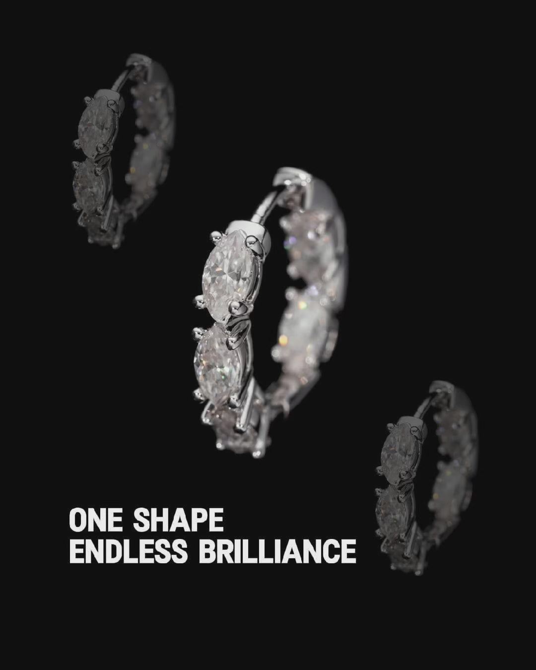 Boucle d'oreille créole rayée noire & blanche
