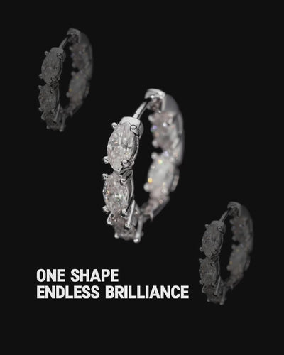 Boucle d'oreille créole rayée noire & blanche