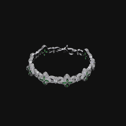 Bracelet de trèfle lumineux glacé - Diamond blanc