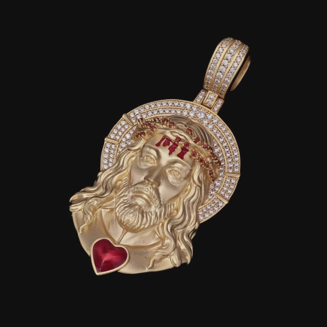 Divine Flames Jesus Pendant - 38mm