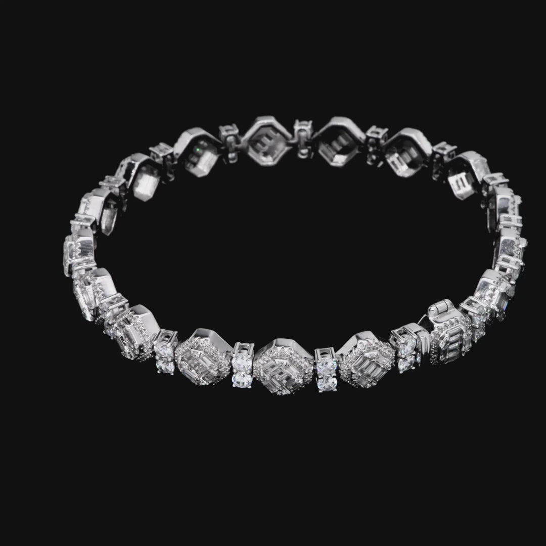 Octagon Mix & Iced Tennis Bracelet Set