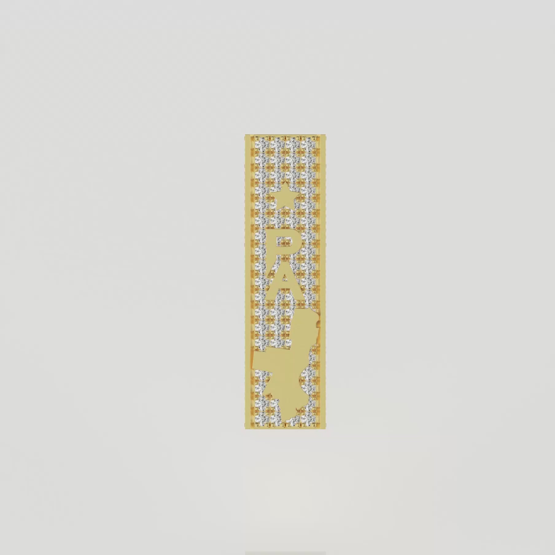 Custom Round Cut Square Pillar Pendant-30mm