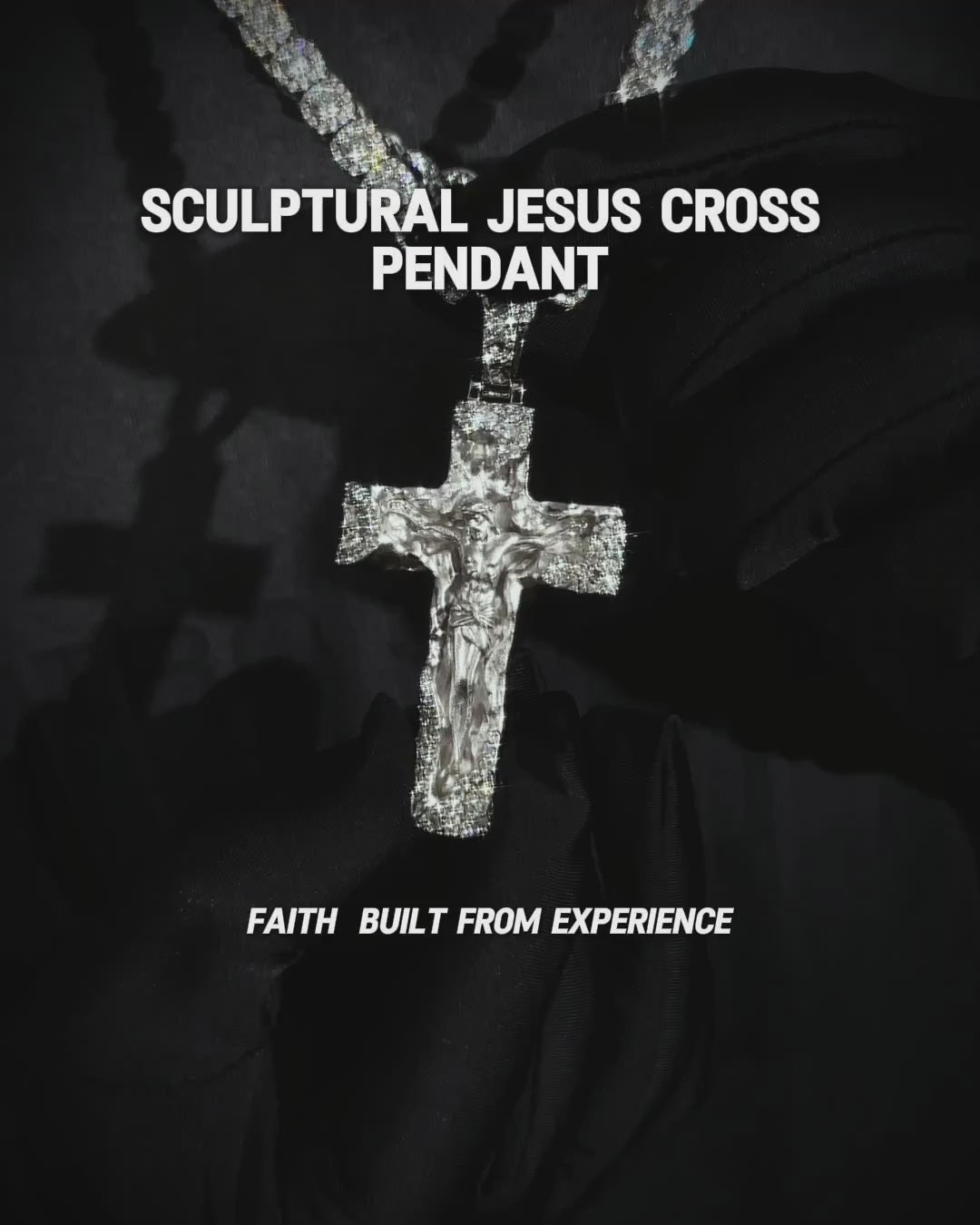 Sculptural Jesus Cross Pendant
