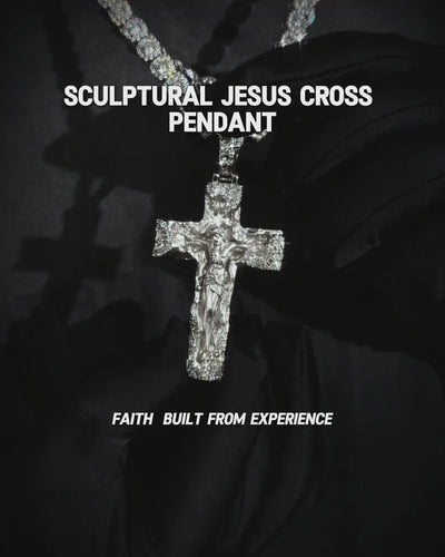 Sculptural Jesus Cross Pendant