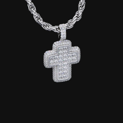 Colgante de cruz de corte radiante