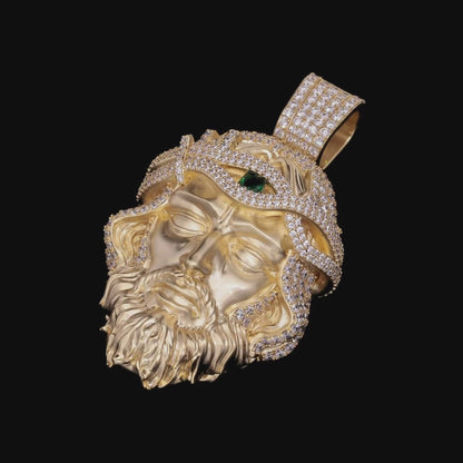 Emerald Mercy Jésus Pendant - 51 mm