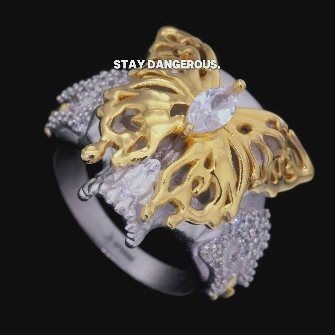 Bague squelette papillon fondant