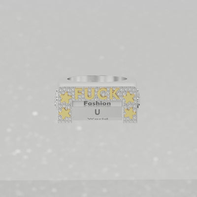 Anello rotante a 6 lati personalizzato "Fxxk".