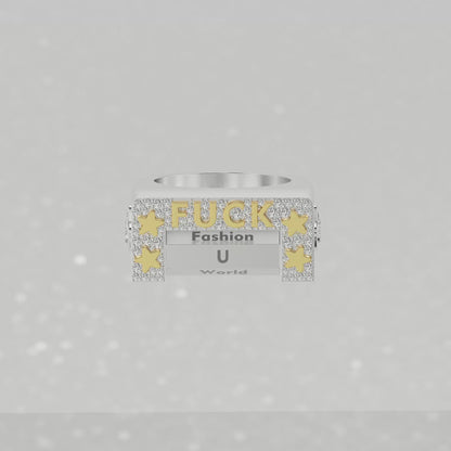 Custom "Fxxk" 6-Sided Spinning Ring