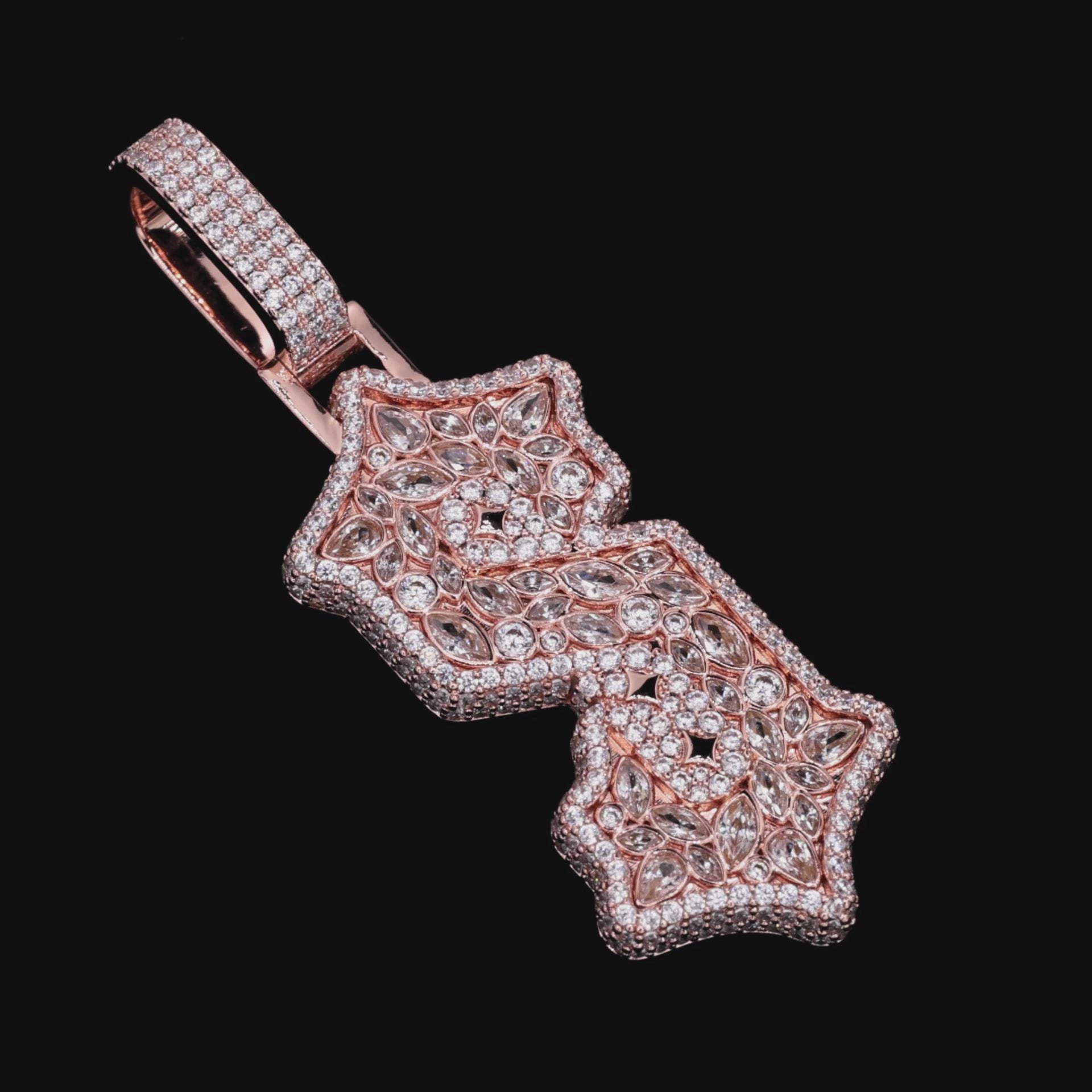 Custom Shaped Diamond Gothic Font Pendant - 51mm
