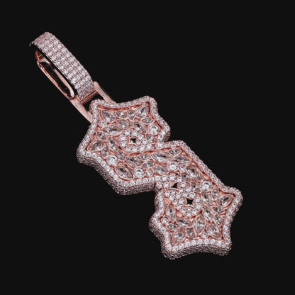 Custom Shaped Diamond Gothic Font Pendant - 51mm