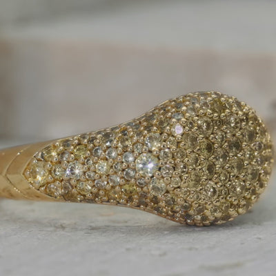 Bague de sceau de givre en or
