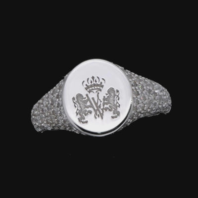 Anillo de sello helado personalizado - Patrón