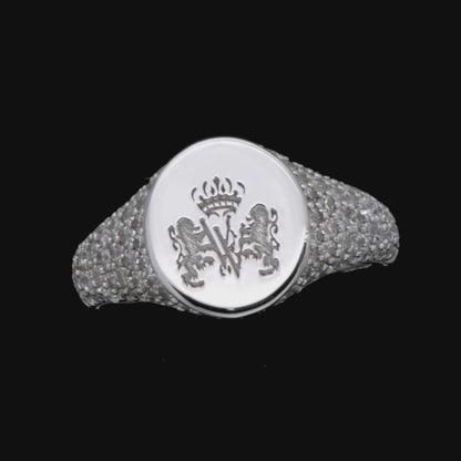 Custom Iced Signet Ring - Pattern