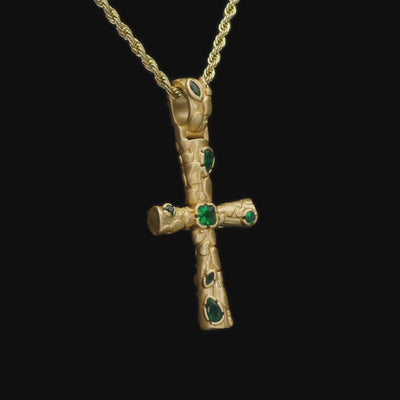 Stone-textured Cross Pendant