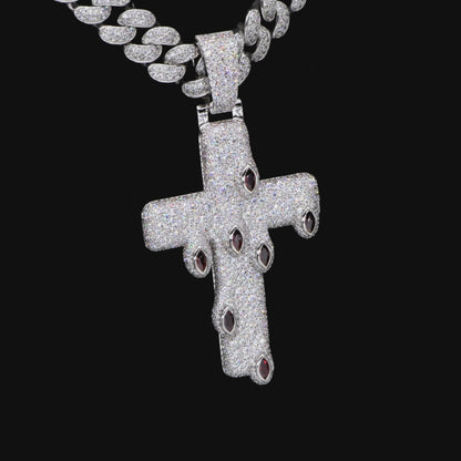 Pendentif croix glacé des femmes