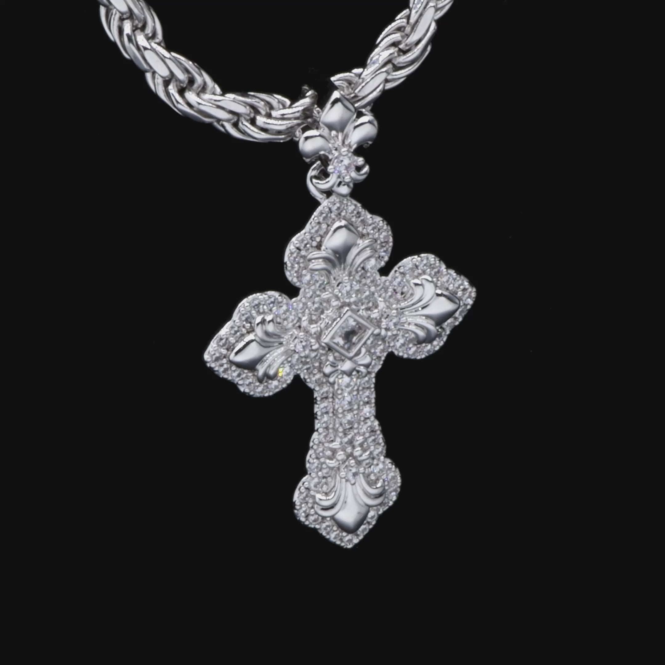 Fleur de Lis groupé crossant pendentif