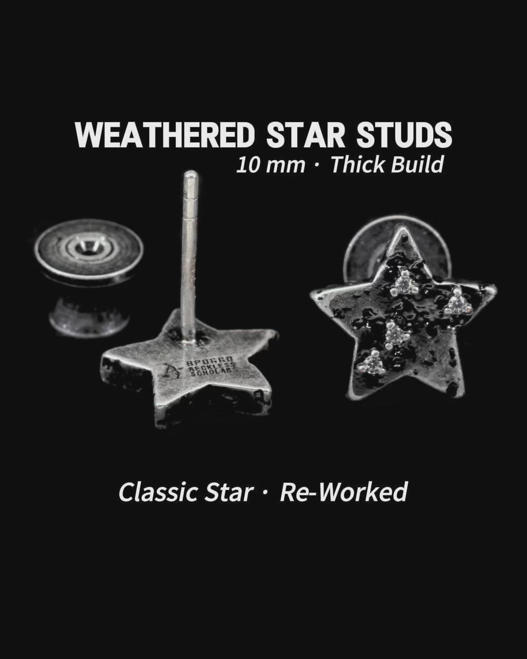 Load video: WEATHERED STAR STUD EARRINGS