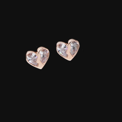 Women's Radiant Hearts Entwined Stud Earrings